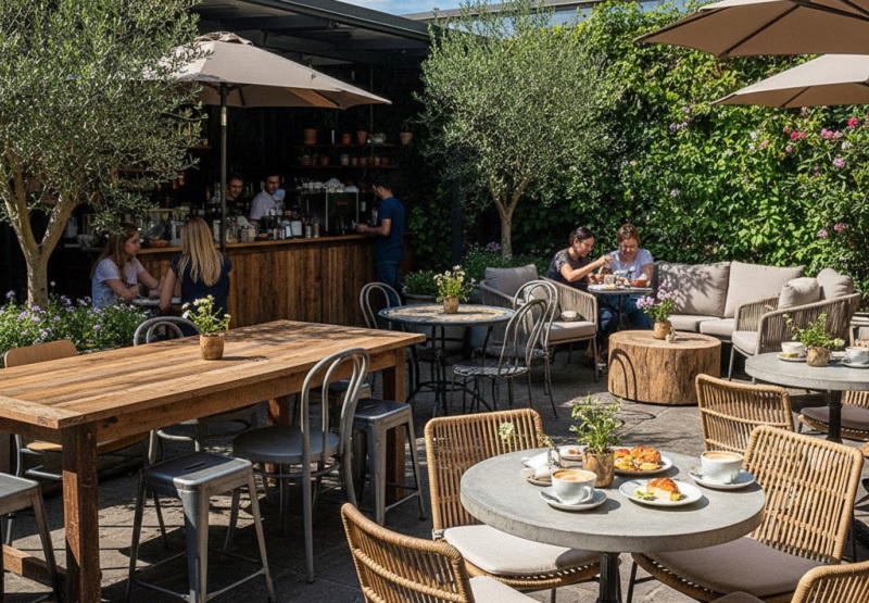 14. Inspirasi Meja Cafe Outdoor Multifungsi untuk Berbagai Konsep